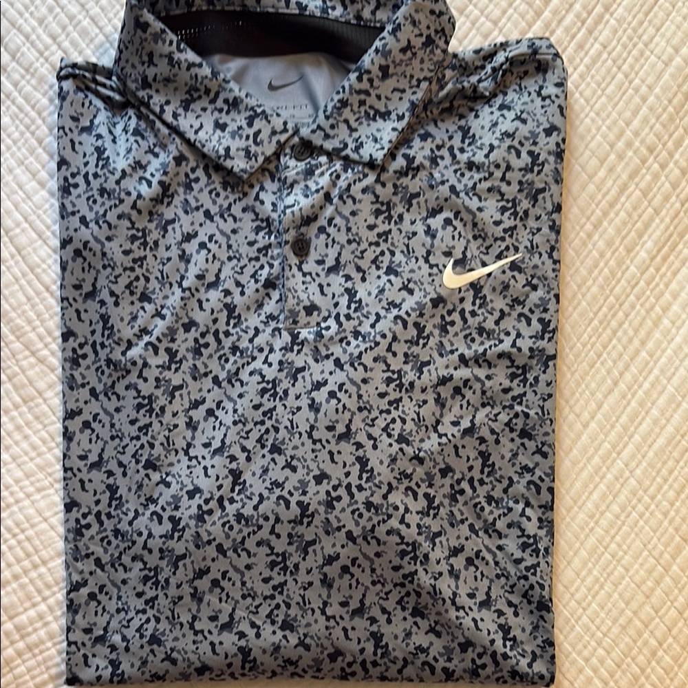 Nike Gray Polo Shirt with Modern Pattern